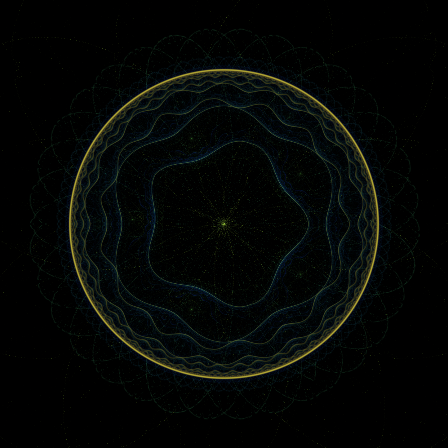 Cosmic Resonance | Premium Fractal Canvas Print 12"x12"