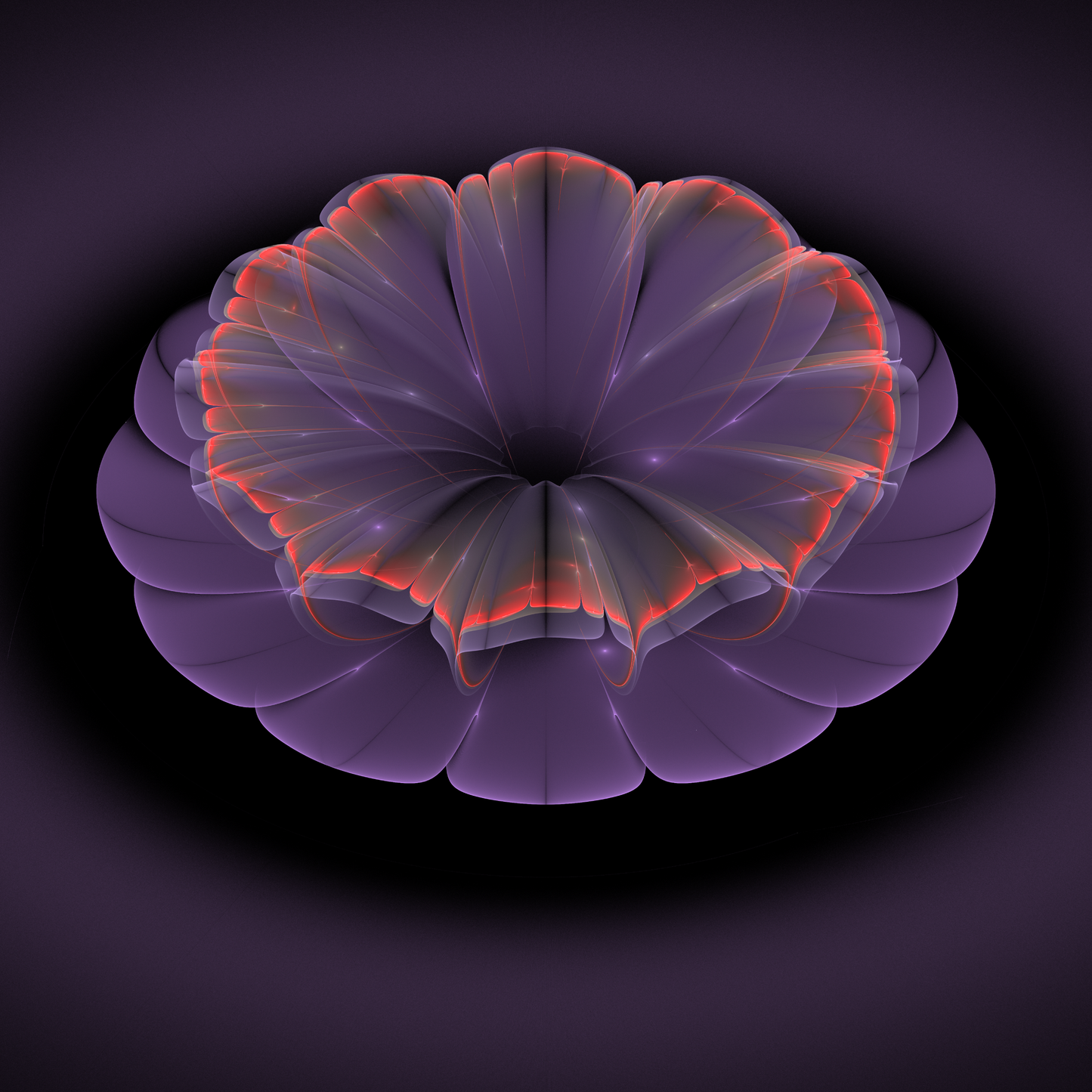Midnight Orchid | Premium Fractal Canvas Print 12"x12"